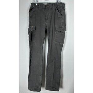 Ariat Rebar M4 Relaxed Straight Cargo Pants 35x36-Fits 36x35 Grey Workwear